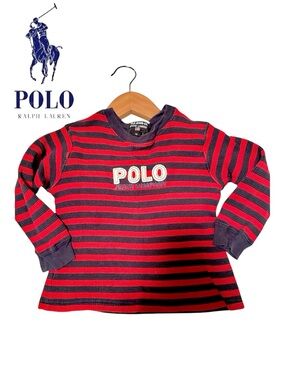 Polo by Ralph Lauren Kids Red & Navy Striped Long-Sleeve Thermal Top-Size 4T